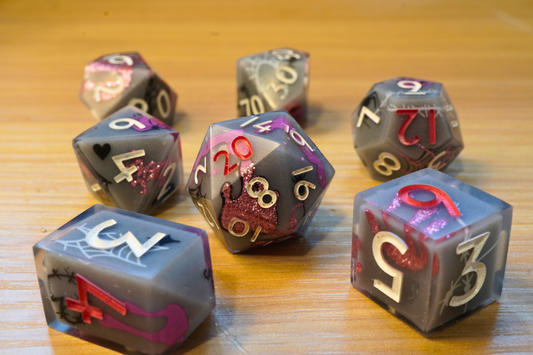 Moonlit Mischief – Handmade Halloween Resin Dice Set